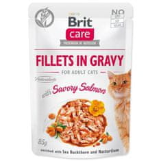 Brit Care Cat Fillets In Gravy Savory Salmon Sáček 85G