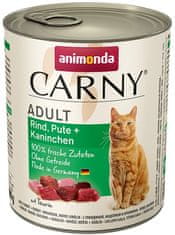 ALL FOR CATS Animonda Carny Adult Hovězí, Krůta + Králík Konzerva 800G