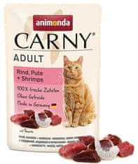 ALL FOR CATS Animonda Carny Adult Hovězí, Krůta + Krevety Sáček 85G