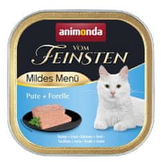 ALL FOR CATS Animonda Vom Feinsten Mildes Menu S Krůtím Masem A Pstruhem Tác 100G