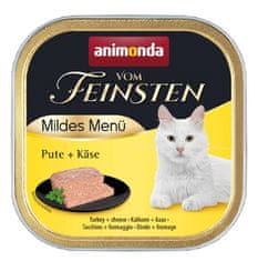 ALL FOR CATS Animonda Vom Feinsten Mildes Menu S Krůtím Masem A Sýrem Tác 100G