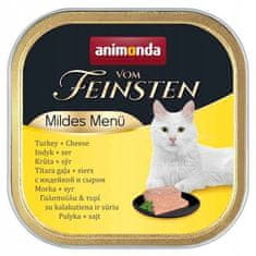 ALL FOR CATS Animonda Vom Feinsten Mildes Menu S Krůtím Masem A Sýrem Tác 100G