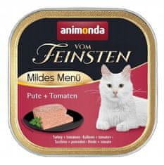 ALL FOR CATS Animonda Vom Feinsten Mildes Menu S Krůtím Masem A Rajčaty Tác 100G