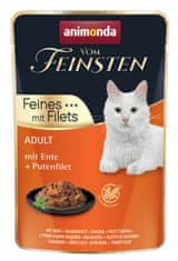 ALL FOR CATS Animonda Vom Feinsten Cat Adult Kachna + Krůtí Filet Sáček 85G