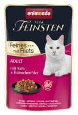 ALL FOR CATS Animonda Vom Feinsten Cat Adult Telecí + Kuřecí Filet Sáček 85G