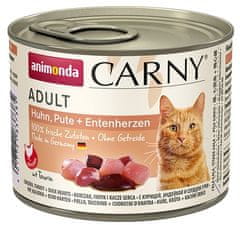 ALL FOR CATS Animonda Carny Adult Kuře, Krůta + Kachní Srdce Konzerva 200G
