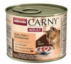 ALL FOR CATS Animonda Carny Adult Kuře, Krůta + Kachní Srdce Konzerva 200G