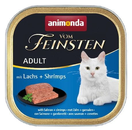 ALL FOR CATS Animonda Vom Feinsten Cat Adult S Lososem A Krevetami Tác 100G