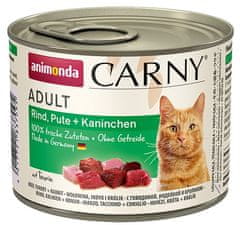 ALL FOR CATS Animonda Carny Adult Hovězí, Krůta + Králík Konzerva 200G