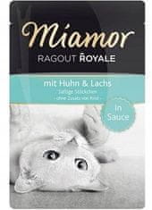 ALL FOR CATS Miamor Ragout Royale S Kuřecím Masem A Lososem V Omáčce Sáček 100G