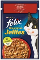 ALL FOR CATS Felix Sensations Hovězí V Želé S Rajčaty Sáček 85G