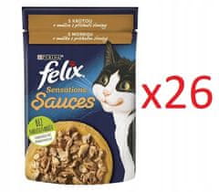 ALL FOR CATS Felix Sensations Sauces Surprise Krůta Ve Slaninové Omáčce Sáček 85G