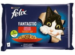 ALL FOR CATS Felix Fantastic Výběr Maso (Králík+Jehněčí) V Želé Sáček 4X85G