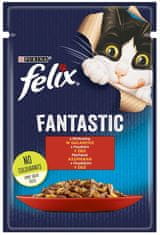 ALL FOR CATS Felix Fantastic Hovězí V Želé Sáček 85G