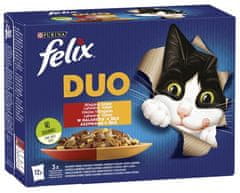 ALL FOR CATS Felix Fantastic Duo Venkovské Příchutě Želé Sáčky 12X85G