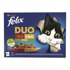 ALL FOR CATS Felix Fantastic Duo Venkovské Příchutě Želé Sáčky 12X85G