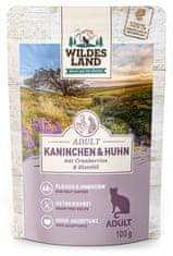 ALL FOR CATS Wildes Land Cat Classic Adult Kaninchen & Huhn Sáček 100G