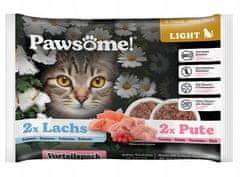 ALL FOR CATS Pawsome Adult Light Lachs/Pute - Losos/Krůta Sáčky 4X85G