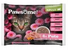 ALL FOR CATS Pawsome Adult Pute - Krůta Sáčky 4X85G