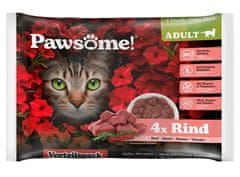 ALL FOR CATS Pawsome Adult Rind - Hovězí Sáčky 4X85G