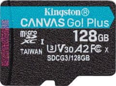 Kingston Canvas Go Plus 128GB microSDXC / UHS-I V30 U3 / CL10 / bez adaptéru