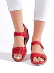 Amiatex Komfortní dámské sandály červené platforma, odstíny červené, 36