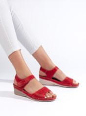 Amiatex Komfortní dámské sandály červené platforma, odstíny červené, 36