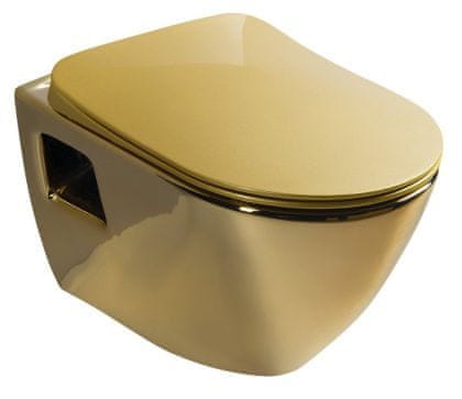Creavit  PAULA závěsná WC mísa, 35,5x50cm, zlatá - TP325-AK00