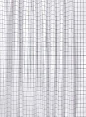 AQUALINE  Sprchový závěs 180x180cm, vinyl, černá/bílá čtvercový vzor - ZV022