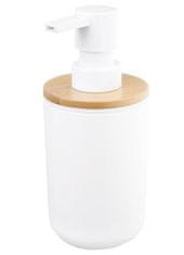 AQUALINE  SNOW dávkovač mýdla na postavení 350ml, bílá/bambus - 7578