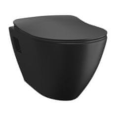Creavit  PAULA závěsná WC mísa, 35,5x50cm, černá mat - TP325-51SM