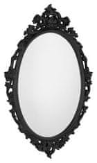 SAPHO  DESNA oválné zrcadlo ve vyřezávaném rámu, 80x100cm, černá - IN357