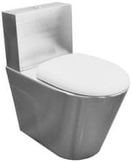 Nofer  WC kombi mísa s nádržkou včetně splachovacího mechanismu a WC sedátka 370x680x620 mm, nerez mat - 13016.S