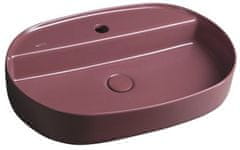 ISVEA  INFINITY OVAL keramické umyvadlo na desku, 60x40cm, maroon red - 10NF65060-2R