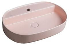 ISVEA  INFINITY OVAL keramické umyvadlo na desku, 60x40cm, růžová Salmon - 10NF65060-2S