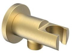 SAPHO  Držák sprchy kulatý středový, pevný, s vyústěním, zlato mat - 1205-09GB