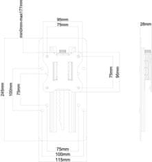 Neomounts Neomounts FPMA-LIFT100BLACK / Height Adjustable Adapter (assembly on VESA 75/100) / Black