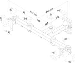 Neomounts Neomounts FPMA-W960D/Držák displeje/na stěnu/10-27"/sklopný/3 čepy/VESA 100X100/nosn. 2x6kg/2 displeje/černý