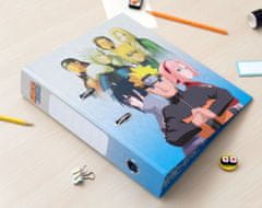 CurePink Kroužkový pořadač se spojovací svorkou Naruto Shippuden: Lordi Hokage (28 x 32 x 7 cm)