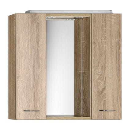 AQUALINE  ZOJA/KERAMIA FRESH galerka s LED osvětlením, 70x60x14cm, dub platin - 45029