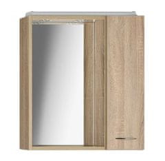 AQUALINE  ZOJA/KERAMIA FRESH galerka s LED osvětlením, 60x60x14cm, pravá, dub platin - 45028