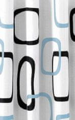 AQUALINE  Sprchový závěs 180x200cm, polyester, bílá/černá/modrá - ZP004