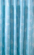 AQUALINE  Sprchový závěs 180x200cm, polyester, modrá, mušle - ZP006