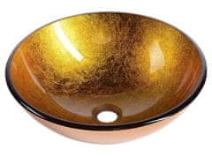SAPHO  AGO skleněné umyvadlo na desku Ø 42 cm, zlatě oranžová - 2501-19