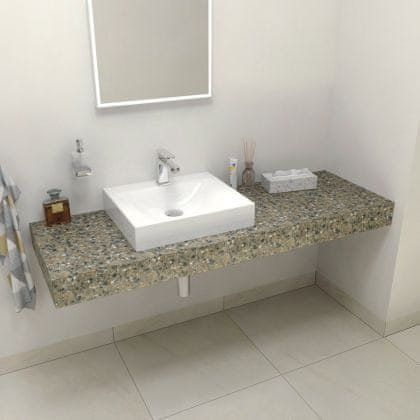 SAPHO  TAILOR rockstone deska 140x50 cm, provedení límce L - TR140L