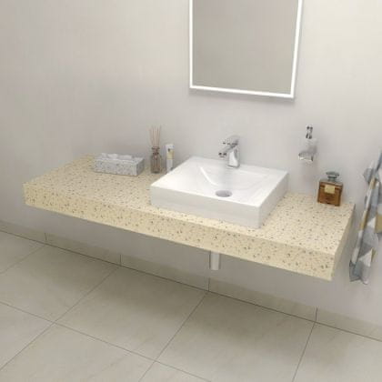 SAPHO  TAILOR rockstone deska 140x50 cm, provedení límce C - TR140C