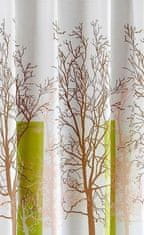 AQUALINE  Sprchový závěs 180x180cm, polyester, bílá/zelená, strom - ZP009/180