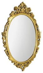 SAPHO  DESNA oválné zrcadlo ve vyřezávaném rámu, 80x100cm, zlatá - IN352