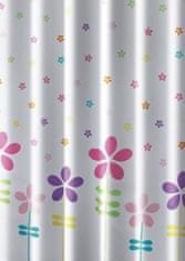 AQUALINE  Sprchový závěs 180x180cm, polyester, květovaný barevný - ZV025