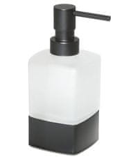 Gedy  LOUNGE dávkovač mýdla na postavení, 280 ml, mléčné sklo, černá mat - 545514